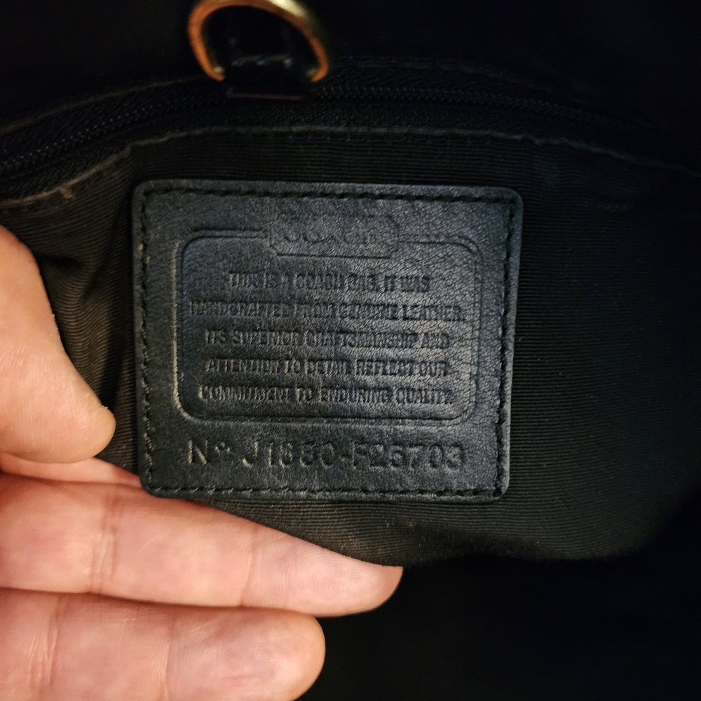 Coach Peyton Op Art Black Patent Leather Tote - Picture 2 of 16